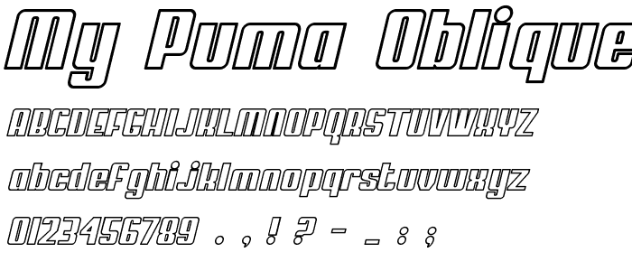 My Puma Oblique Outlined font